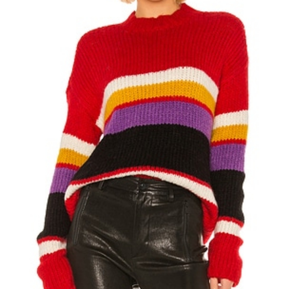 Revolve × Sanctuary NWT Party Stripe Wool Blend Knit Sweater‎
